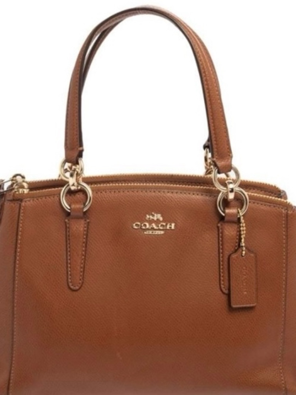 Coach Christie Carryall in Taupe Crossgrain Leather